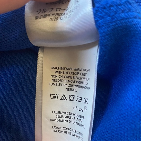 Ralph Lauren Blue Red Polo Shirt Large Pony Y2K - Picture 8 of 8